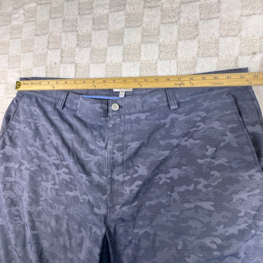 Peter Millar Mens 46R Navy Blue Camo Performance Golf Shorts Stretch Flat Front - Picture 4 of 11
